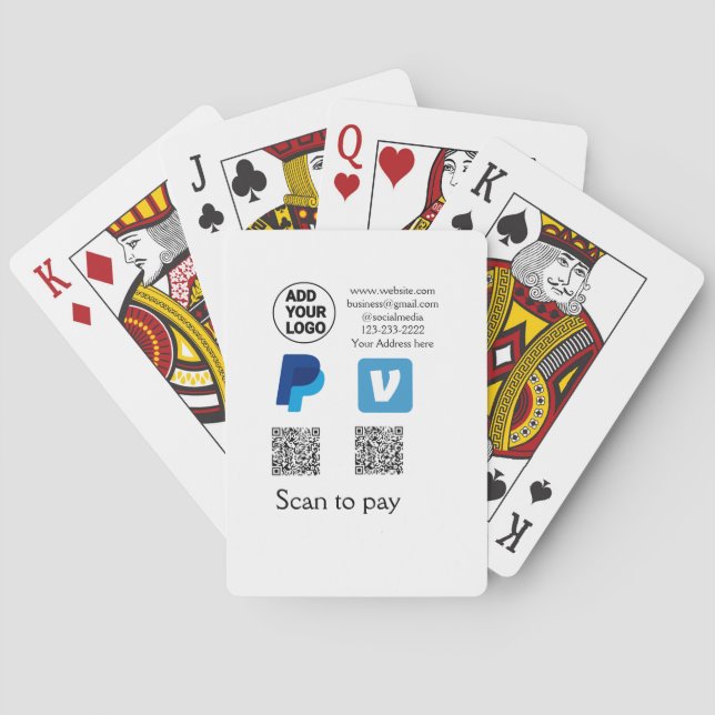 Baralho Vênmo paypal scan para pagar o texto do logotipo d (Verso)