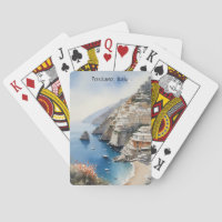 Verão em Positano Itália Ilustração em Aquarela