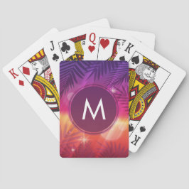 Baralho Verão Pálamo Solar Árvores Monograma Laranja Roxo