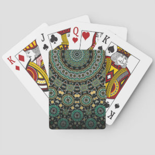Baralho Verde Geométrico Floral Boho Tribal Mandala