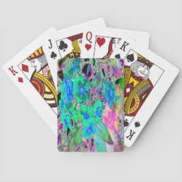 Baralho Verde limão Psicodélico Trippy e flores azuis