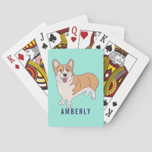 Baralho Verde personalizado da hortelã do cão do Corgi