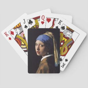 Baralho Vermeer Girl Pearl Enarrando pintura de arte