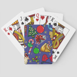 Baralho Vermelhos Vermelhos Azuis Coloridos da Vintagem de