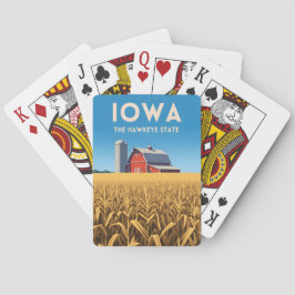 Baralho Viagem Antiga Iowa Paisagem Rural Retrô do Coração