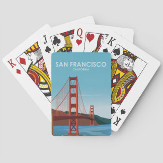 Baralho Viagens vintage da ponte ouro Porte San Francisco