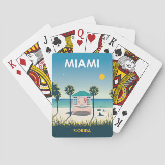 Baralho Viagens vintage de Miami Beach Florida