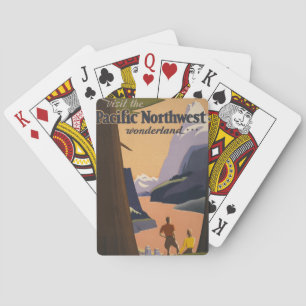 Baralho Viagens vintage de Poster olhando para cima das mo