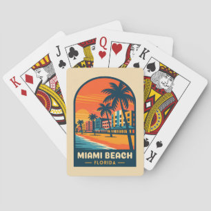 Baralho Viagens vintage Miami Beach Florida Sunset Seaside