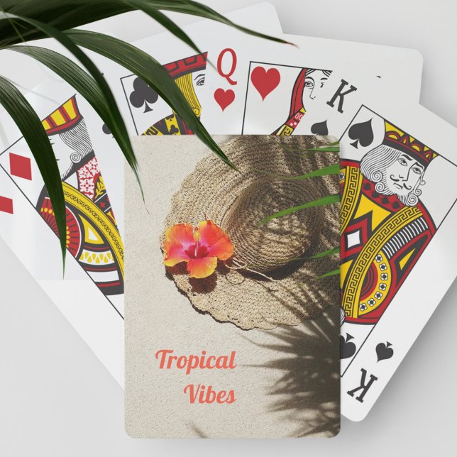 Baralho Vibes Tropicais Flores de Hibiscus Beachy (Criador carregado)