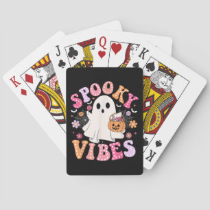 Baralho Vibrações Assustadoras Fantasma Retro Groovy Hallo