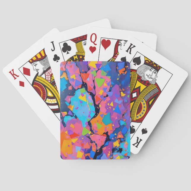 Baralho Vibrante de Abstrato de arte colorida (Verso)