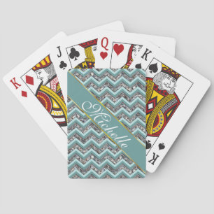 Baralho Vidro Escuro e Zigzag Teal