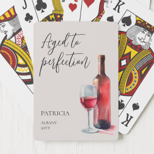 Baralho Vinho Tinto Envelhecido Personalizado para Anivers