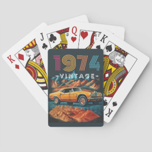 Baralho Vintage, 1974, carro legal