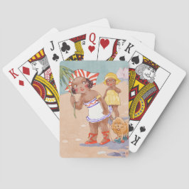 Baralho Vintage African American Girls on Beach