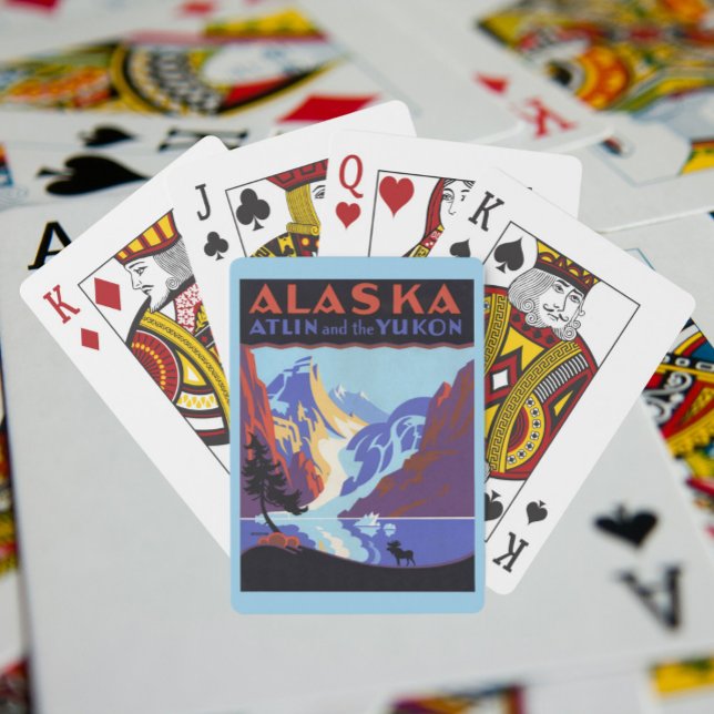 Baralho Vintage Alaska Poster de viagens, Atlin e Yukon (Criador carregado)