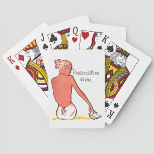 Baralho Vintage Beach Girl com elegância de verão de conch