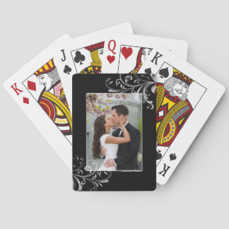 Baralho Vintage Black and White Floral Photo Weding