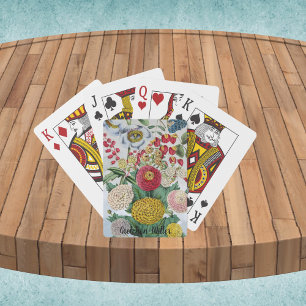 Baralho Vintage Chrysanthemum Poppy Lilac Editável