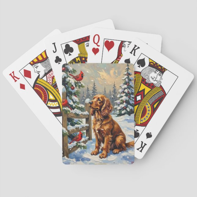 Baralho Vintage Cocker Spaniel and Cardinals Christmas (Verso)
