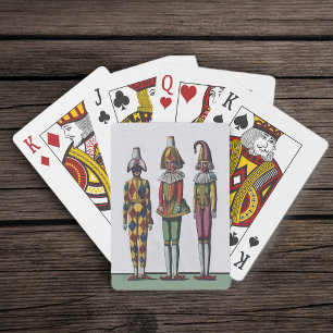 Baralho Vintage Colorful Whimsical Three Jester Dols