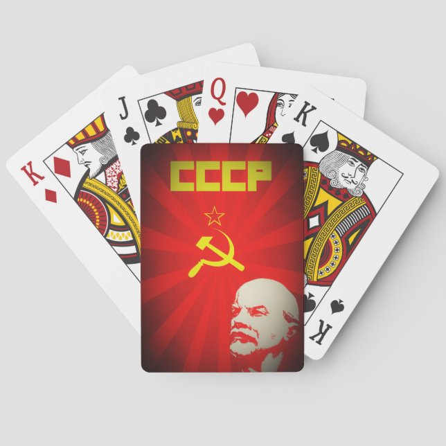 Baralho vintage comunista soviético f da propaganda de (Verso)