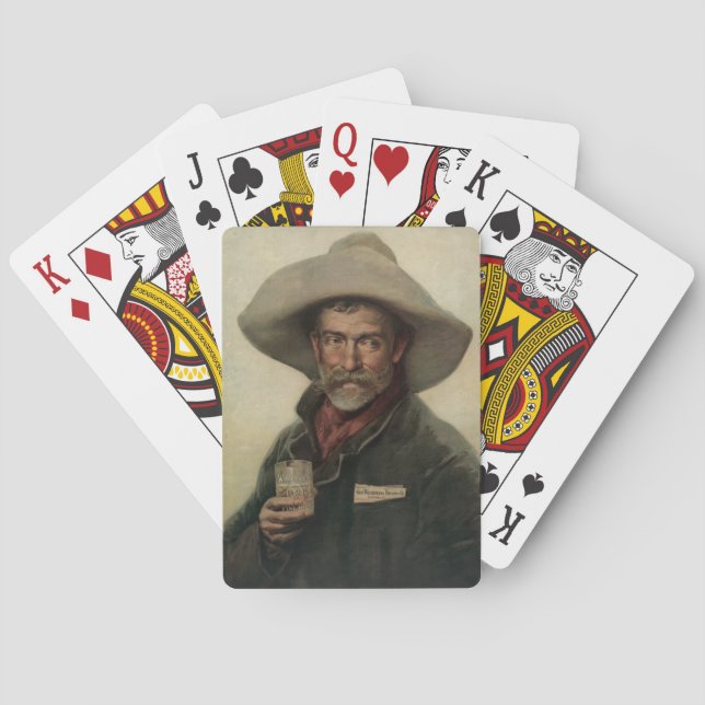 Baralho Vintage Cowboy Beer Ad Litho Play Cards (Verso)