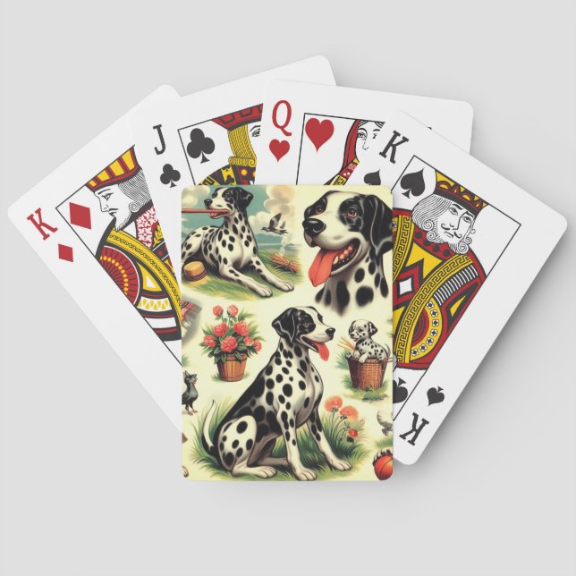 Baralho Vintage Cute Dalmatian Seamless (Verso)