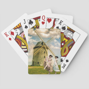 Baralho Vintage Dancing Flower Girls and Windmill  