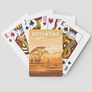 Baralho Vintage de Viagem de ilustração do Botswana