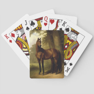 Baralho Vintage Equestrian Brown Hunter Horse Painting