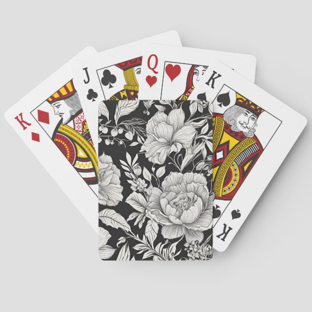 Baralho Vintage Floral Black and White Classic (Verso)