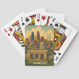 Baralho Vintage Kansas City Silhouette Skyline