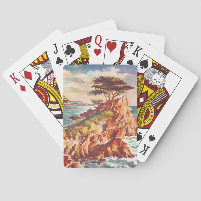 Baralho Vintage Monterey Coastline California Turismo cali (Verso)