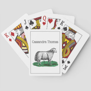 Baralho Vintage Ovino Animais De Exploração Que Desenham C