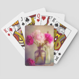 Baralho Vintage Peony Buquê em Vaso de Vidro