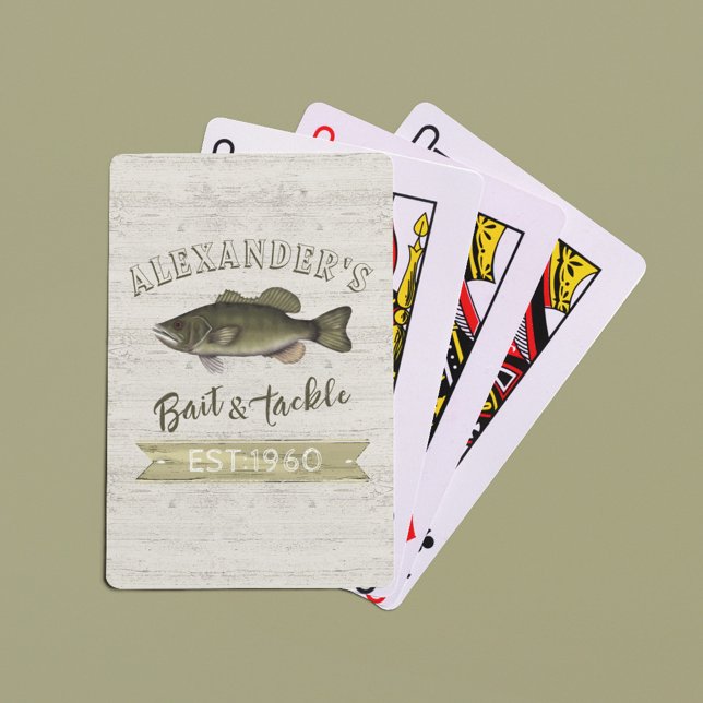 Baralho Vintage Simple Fish Bait and Tackman Sinal (Bait and Tackle Custom Playing Cards. )