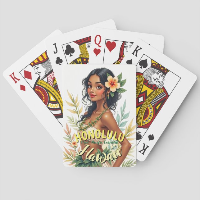 Baralho Vintage Style Hawaii Viagem Honolulu Magnetic Card (Verso)