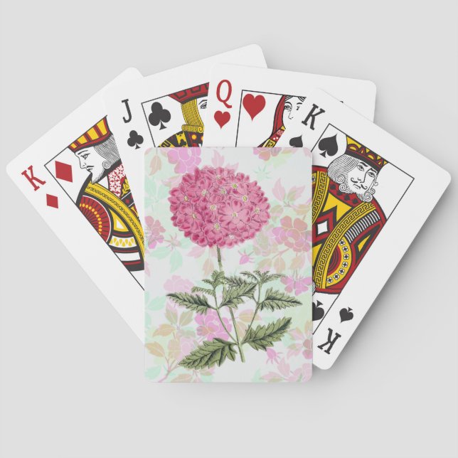 Baralho Vintage Style Pink Hydrangea Play Cards (Verso)