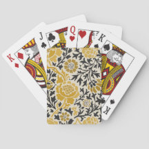 Vintage-style yellow and black floral  pattern