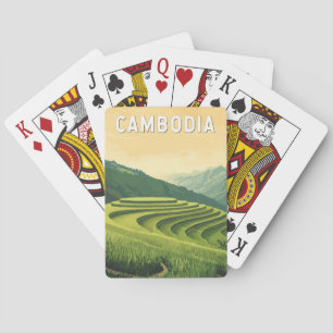 Baralho Vintage Viagem de ilustração do Camboja
