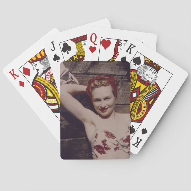 Baralho Vintage Woman Play Cards (Verso)