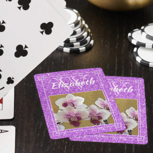 Baralho Violeta Glitter Monograma Inicial Personalizada co