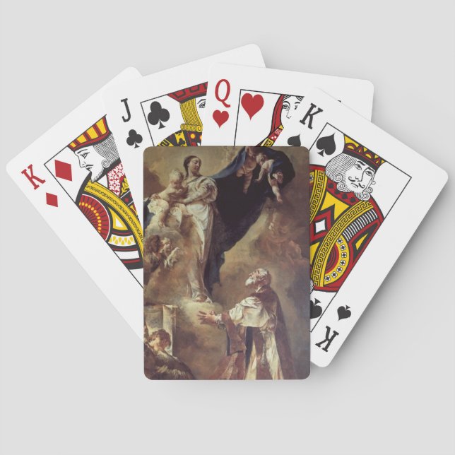 Baralho Virgin e criança que aparecem a St Philip Neri, (Verso)