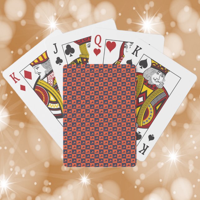 Baralho Virginia US State Orange and Blue Pattern (A deck of playing cards with a pattern of Virginia done in orange and blue.)