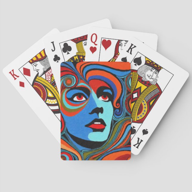 Baralho Visage psychédélique d'une femme (Verso)