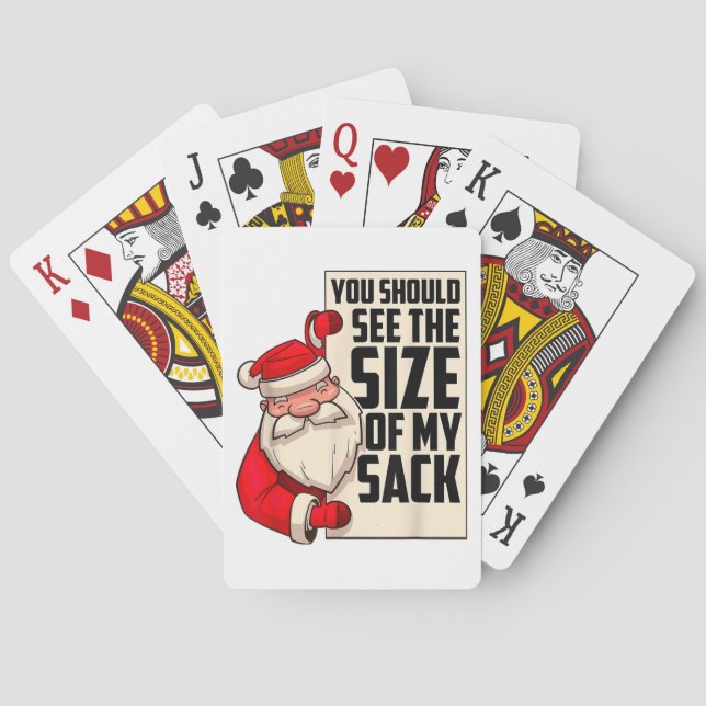 Baralho Você Deveria Ver O Tamanho Do Meu Saco Papais noei (Verso)