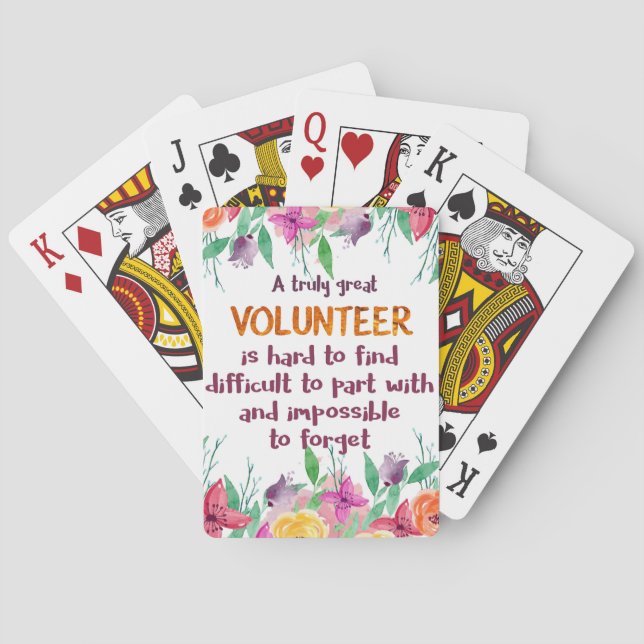 Baralho Voluntário Obrigado Presente de Apreciação do Volu (Verso)