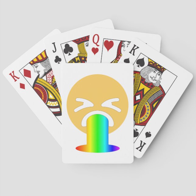 Baralho vômito do arco-íris emoji (Verso)